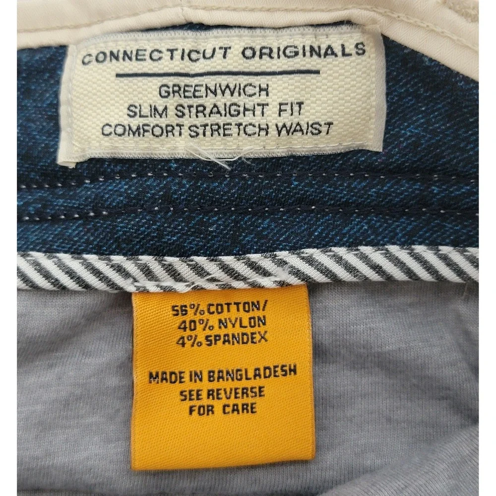 Tailor Vintage Greenwich Slim Straight Chinos 34x32 Pumice Beige Stretch Pants
